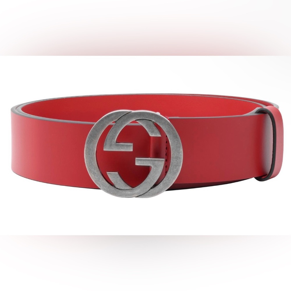 Gucci GG Interlocking Belt Red 546389